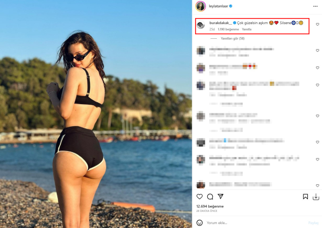 burak dakak tan leyla tanlar in siyah bikinili paylasimina olay yorum